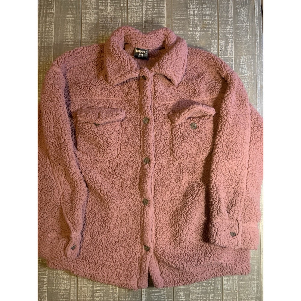 32 Degree Heat Women's Medium Large Fleece Button Down Fall Winter jacket Coat